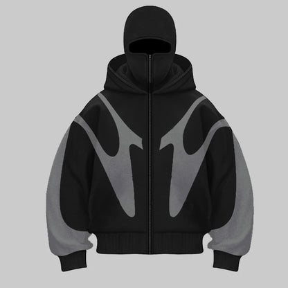 Bunte Hip Hop Hoodie mit Maske