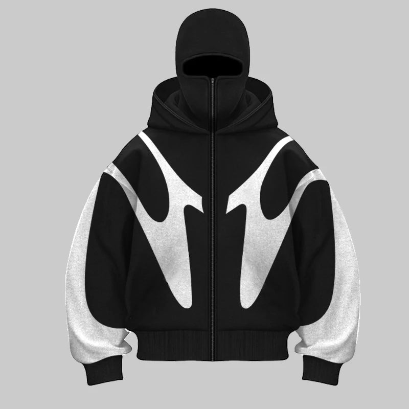 Bunte Hip Hop Hoodie mit Maske