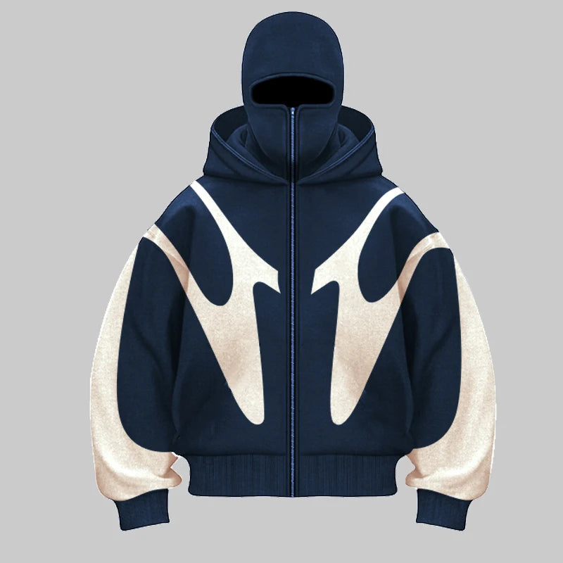 Bunte Hip Hop Hoodie mit Maske